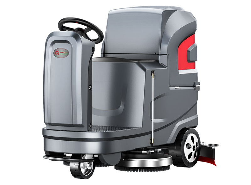 使用工業清潔機清潔和清洗停車場地板